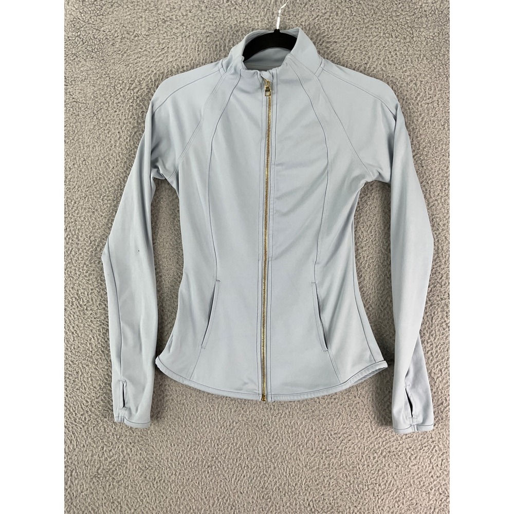Yogalicious Lux Rebel Jacket Women XS Blue Full Zip Thumbhole Activewear Vent